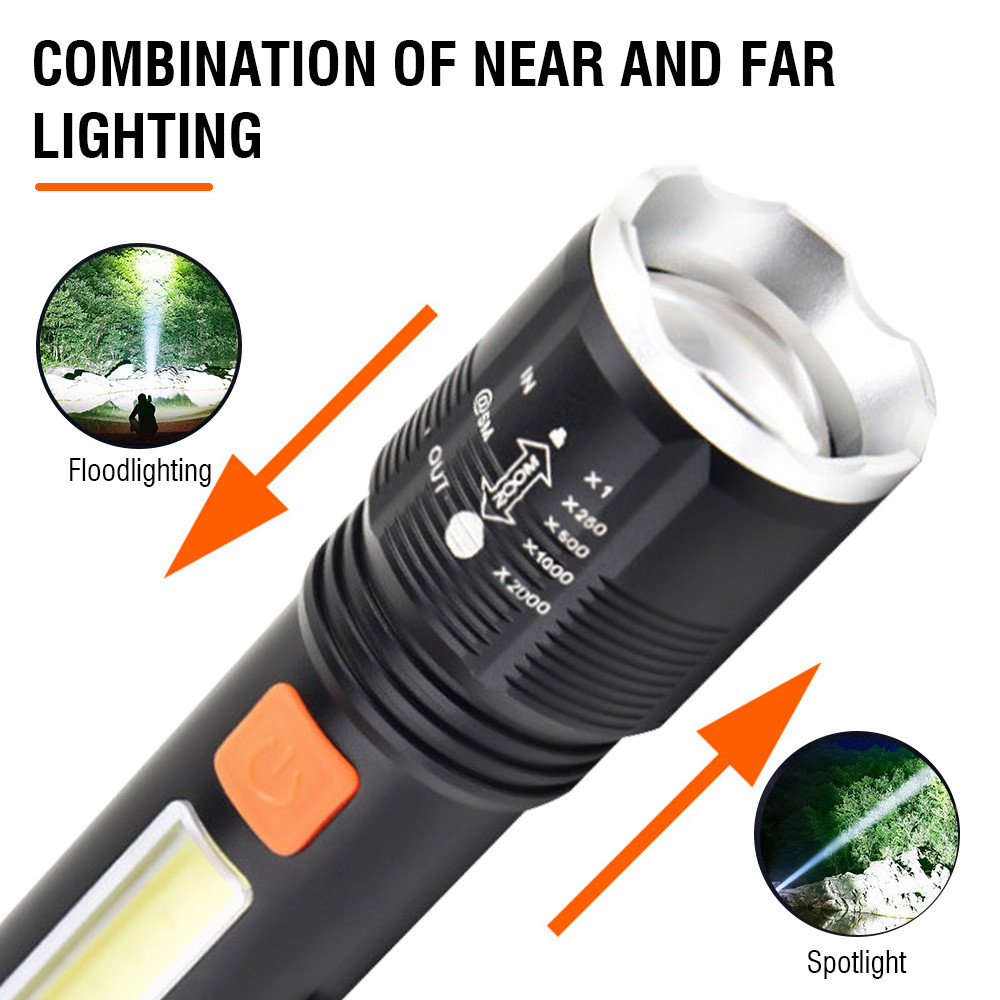 Gold Orion KM-102 4 Modlu Tip-C Şarjlı Zoomlu Taktikal El Feneri