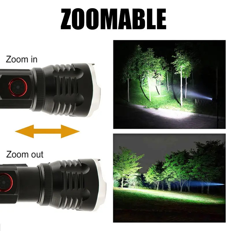 Gold Orion OR-2304-TG Zoomlu Alüminyum Alaşımlı Mıknatıslı Güçlü USB Şarjlı El Feneri