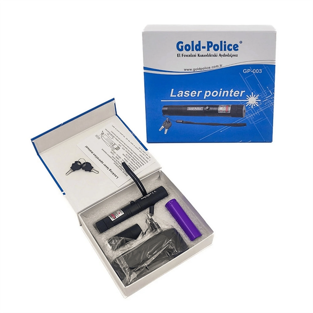 Gold Police GP-003 Şarjlı Yeşil Lazer Pointer 2 KM Menzilli