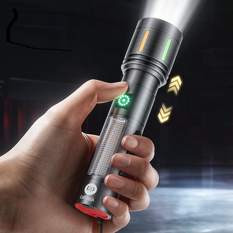 Gold Police GP-212 1000 Lümen Alüminyum Gövde Çakarlı Şarjlı Polis Feneri