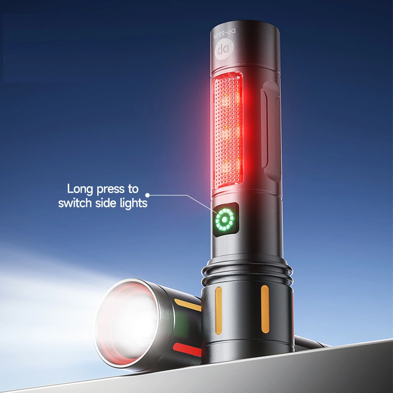 Gold Police GP-212 1000 Lümen Alüminyum Gövde Çakarlı Şarjlı Polis Feneri