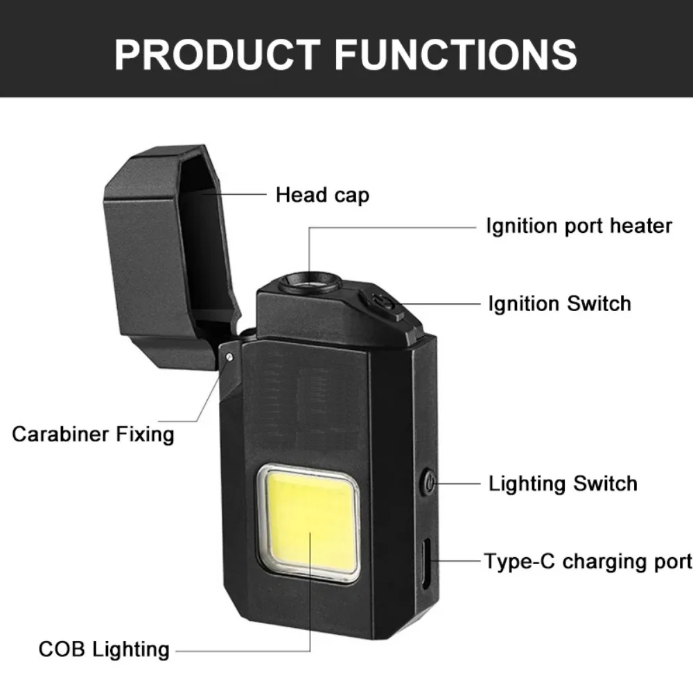 Gold%20Silver%20GS-4000%20Su%20Geçirmez%20COB%20LED%20Type-C%20Şarjlı%20Elektrikli%20Çakmak%20Cep%20Işığı