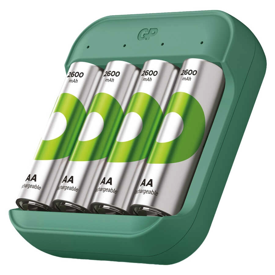 GP B423 Pil Şarj Aleti + 2600 mAh 4’lü Şarjlı AA Kalem Pil