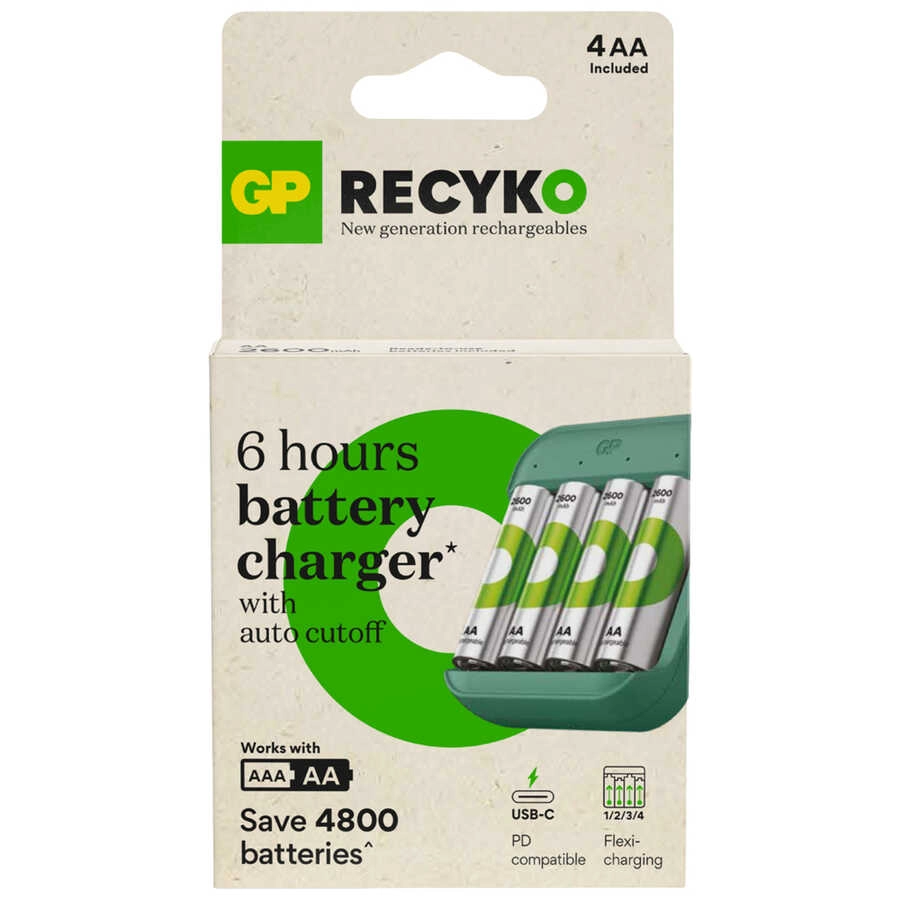 GP B423 Pil Şarj Aleti + 2600 mAh 4’lü Şarjlı AA Kalem Pil