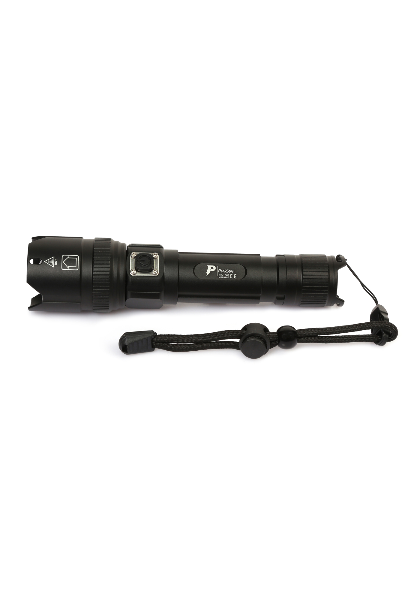 PeakStar PS-1668 Yüksek Güçlü XHP50 LED USB Zoomlu Su Geçirmez Şarjlı El Feneri