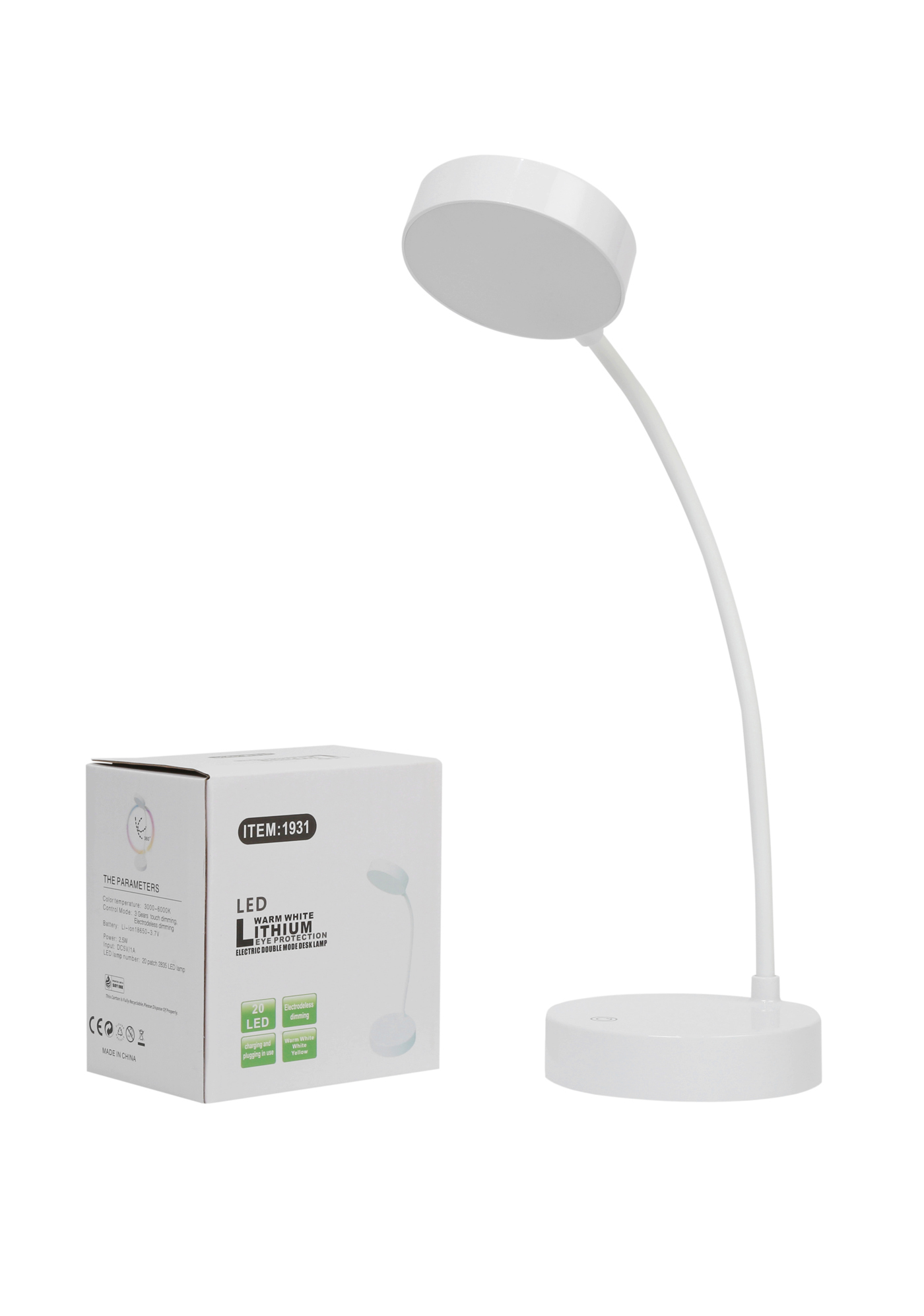 Fithome 20 LED Flexible Çalışma Okuma Işığı Dokunmatik Masa Lamba