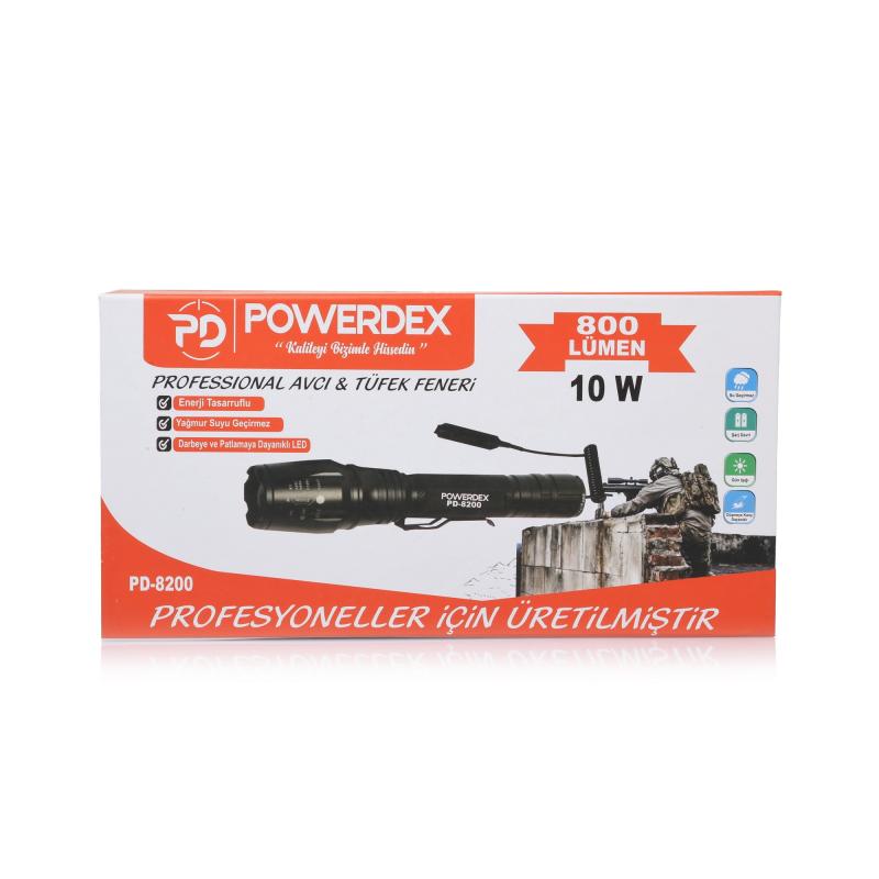 Powerdex%20PD-8200%20Cree%20T6%20LED%20Alüminyum%20Gövde%20Şarjlı%20El%20Feneri