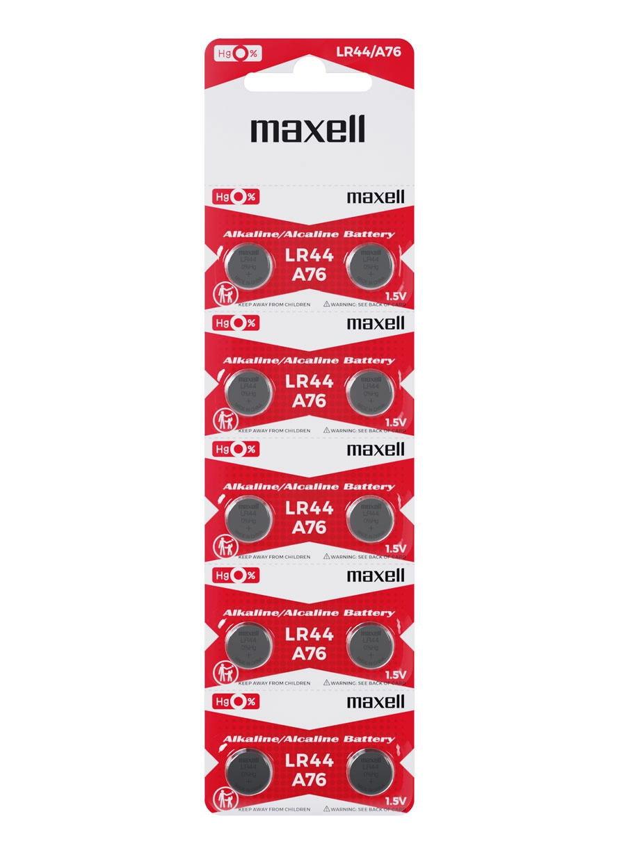 Maxell LR44 AG13 SR44 A76 1.5V Alkalin Saat Pili 10 Adet