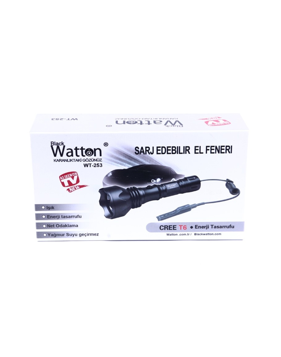 Watton WT-253 600 Lümen Tx6 Şarjlı Özel Avcı Feneri