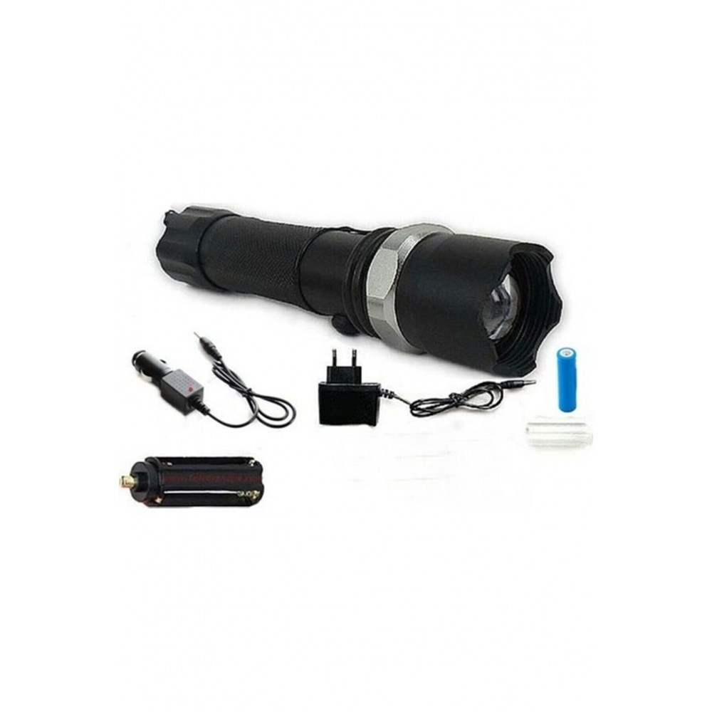 Kama Star KM-110 Ledli + Flashlight + Zoom Özellikli 6 Parça Full Set Profesyonel Şarjlı El Feneri