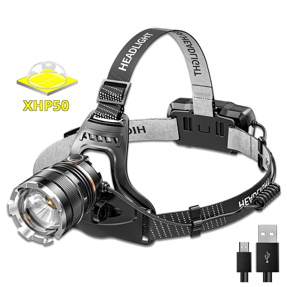 PeakStar PS-8002 XHP50 LED Sensörlü Zoomlu Profesyonel Şarjlı Kafa