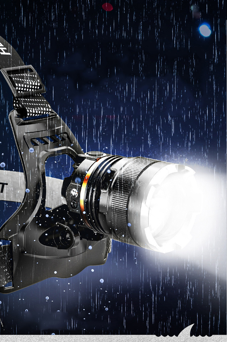 PeakStar PS-8002 XHP50 LED Sensörlü Zoomlu Profesyonel Şarjlı Kafa Feneri – Yüksek Işık Gücü, Alüminyum Gövde, Micro USB