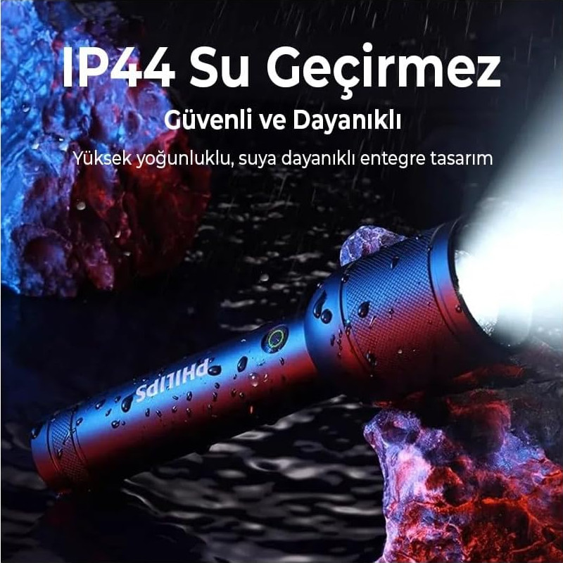 Philips SFL8168/93 30W 3200 Lümen 1000 Metre Menzilli IP44 Su Geçirmez Şarj Edilebilir LED El Feneri