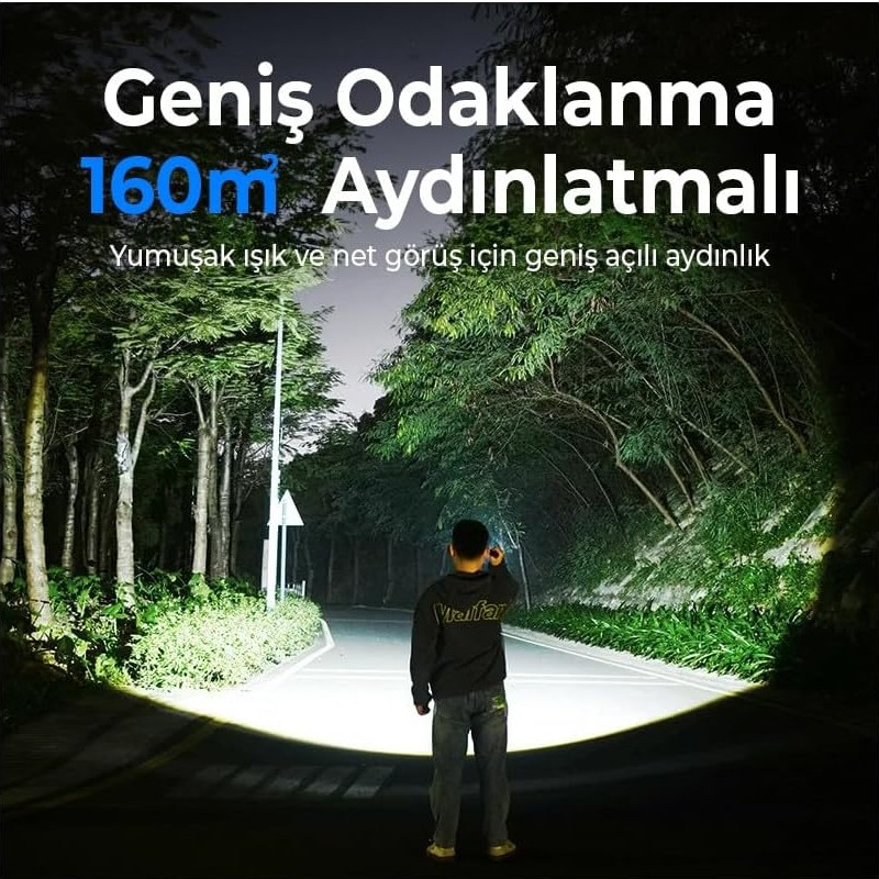 Philips SFL8168/93 30W 3200 Lümen 1000 Metre Menzilli IP44 Su Geçirmez Şarj Edilebilir LED El Feneri
