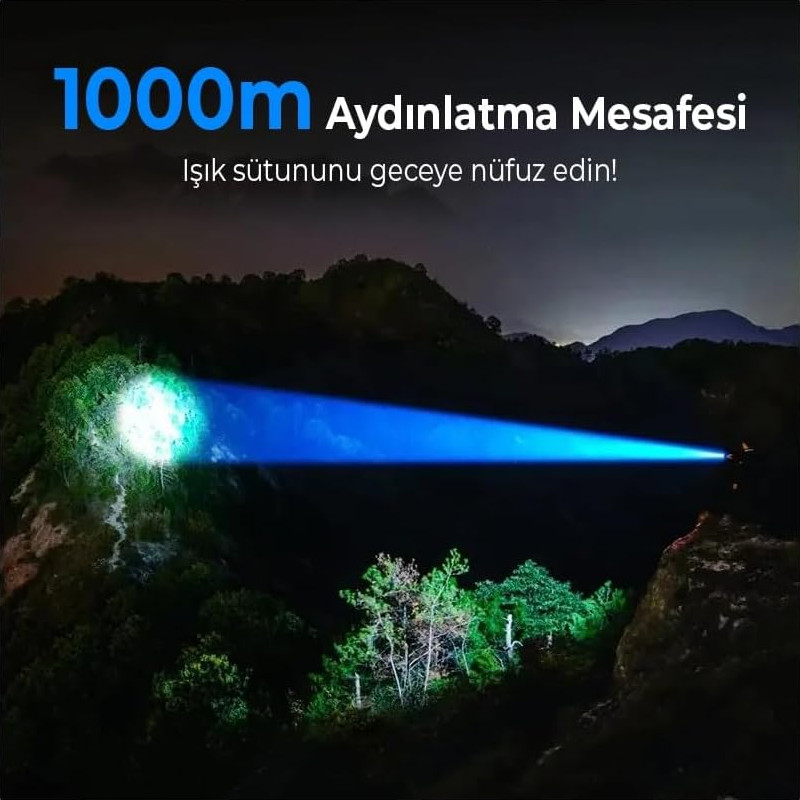 Philips SFL8168/93 30W 3200 Lümen 1000 Metre Menzilli IP44 Su Geçirmez Şarj Edilebilir LED El Feneri