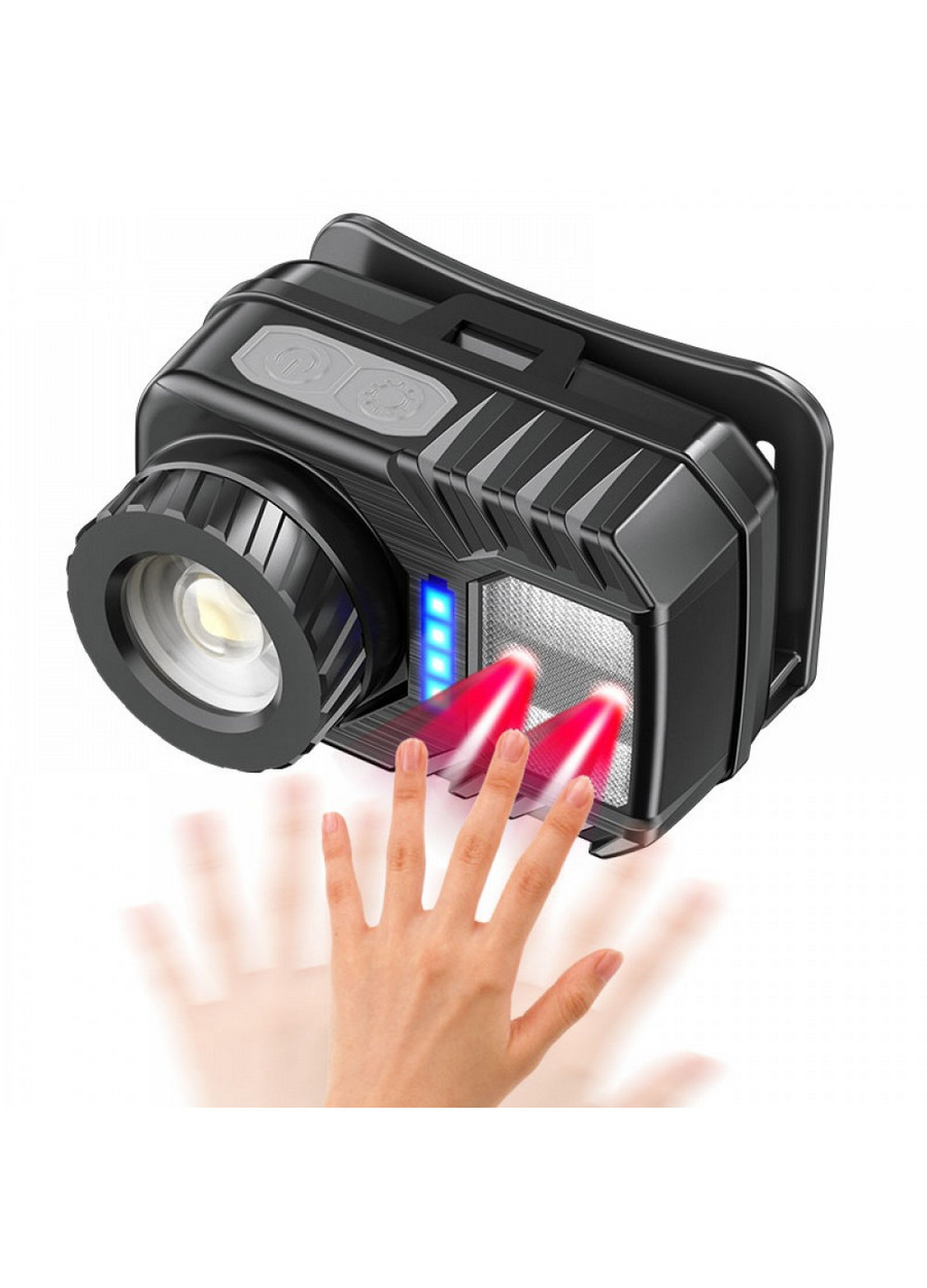 PeakStar PS-571 Sensörlü XPG COB LED USB Şarj Edilebilir Lityum Pilli Zoomlu Kafa Feneri