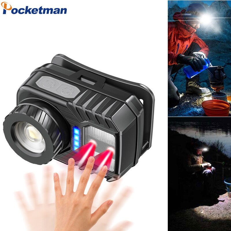 PeakStar PS-571 Sensörlü XPG COB LED USB Şarj Edilebilir Lityum Pilli Zoomlu Kafa Feneri