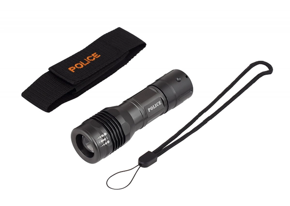 Police PC-17 Cree Power LED Zoomlu El Feneri 3xAAA Pilli Metal Kasa