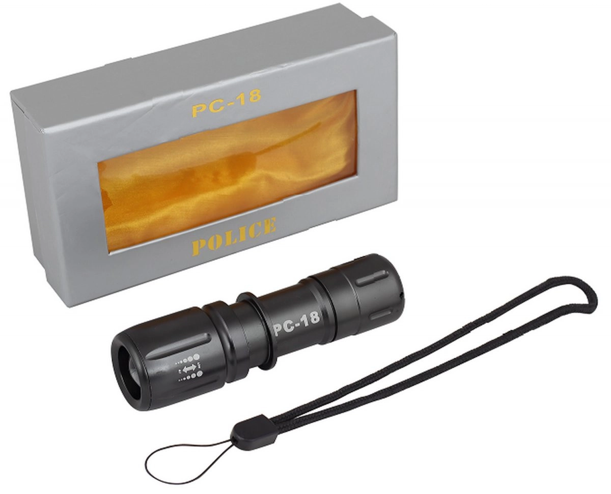 Police PC-18 Cree Power LED Zoomlu Pilli El Feneri Yüksek Menzilli Metal Kasa