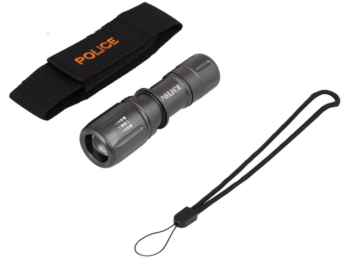Police PC-18 Cree Power LED Zoomlu Pilli El Feneri Yüksek Menzilli Metal Kasa