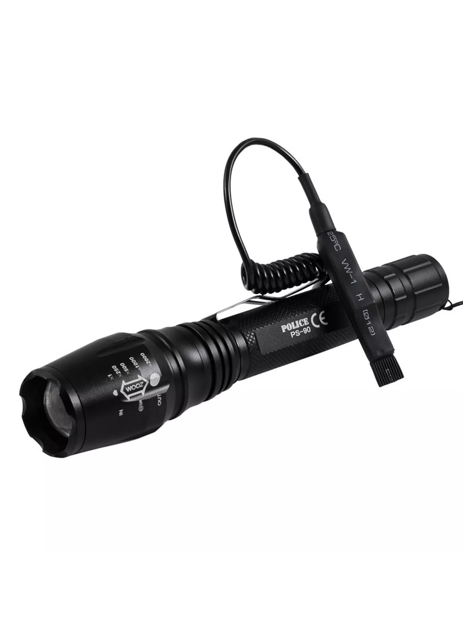 Police PS-90 Cree T6 LED Avcılara Özel Şarjlı Tüfek Aparatlı El Feneri