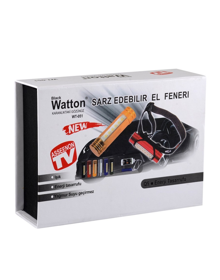 Watton WT-051 Powerbank Özellikli Şarjlı Kafa Feneri