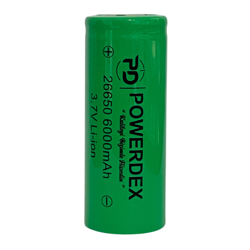 Powerdex 26650 3.7V 6000 mAh Li-ion Şarjlı Pil