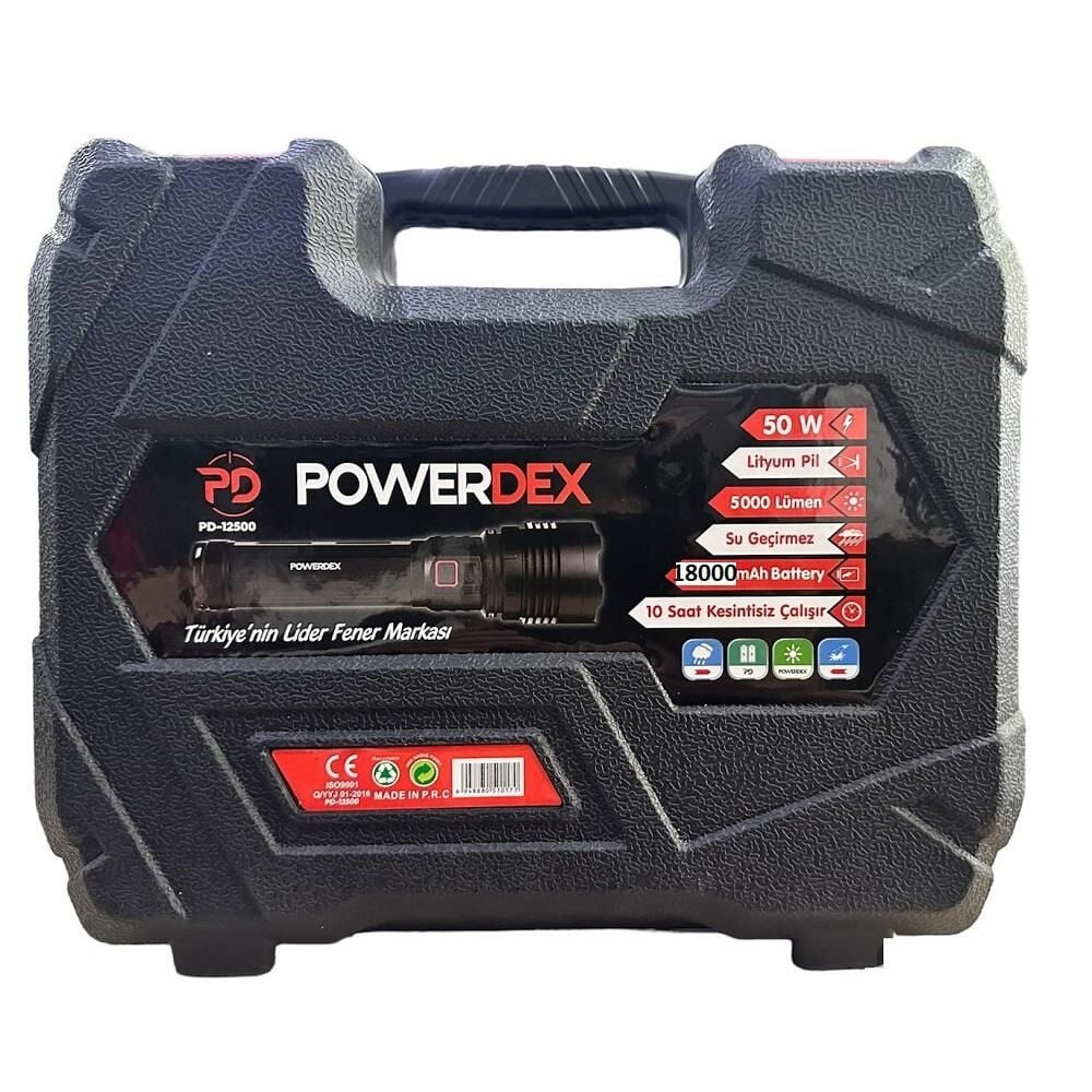 Powerdex PD-12500 50 Watt 5000 Lümen Profesyonel Büyük Şarjlı El Feneri