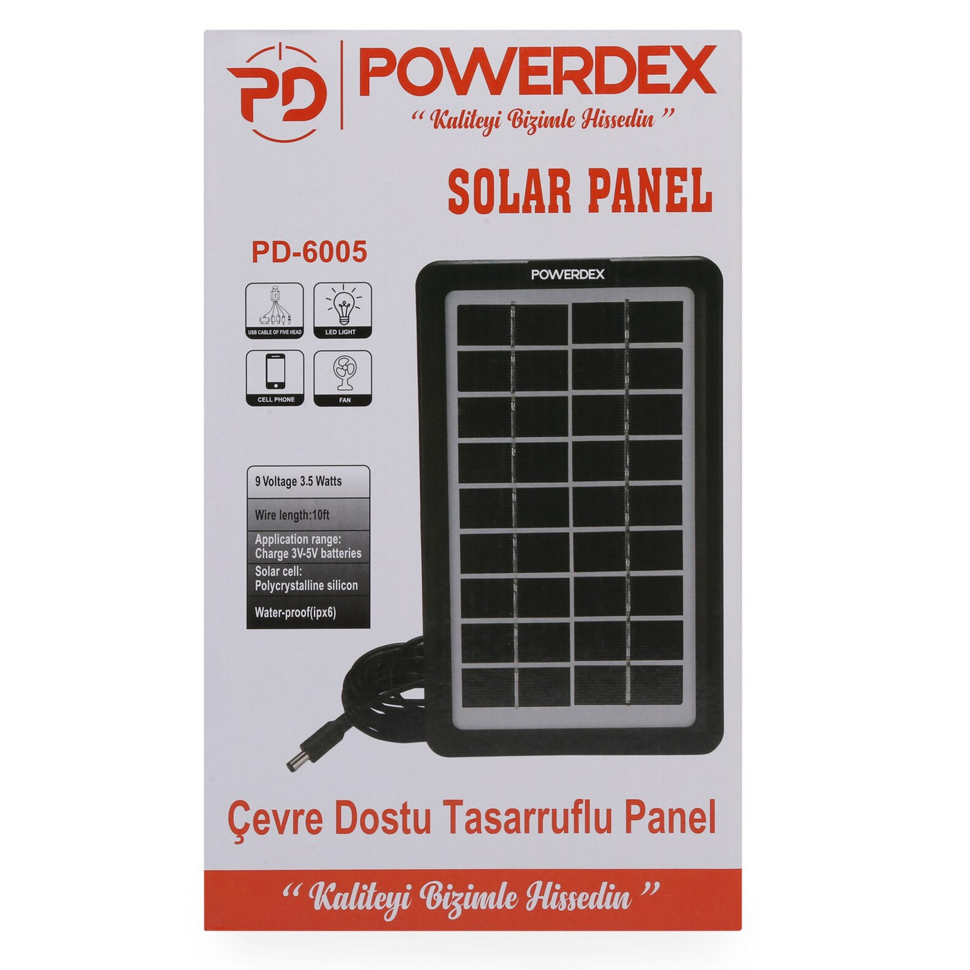 Powerdex%20PD-6005%209V%203.5W%20mAh%20Güneş%20Paneli%20Solar%20Sistem