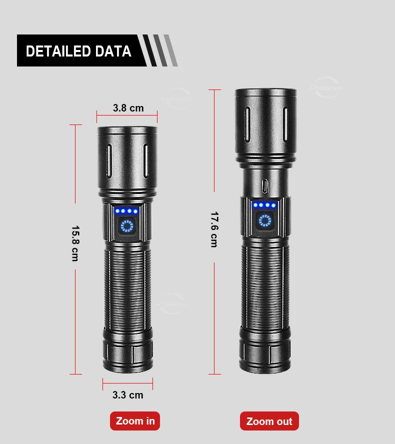 Powerdex PD-4200 Yağmur Suyu Geçirmez 10Watt Süper LED Profesyonel Şarjlı El Feneri