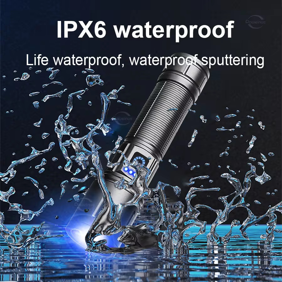Powerdex PD-4200 Yağmur Suyu Geçirmez 10Watt Süper LED Profesyonel Şarjlı El Feneri