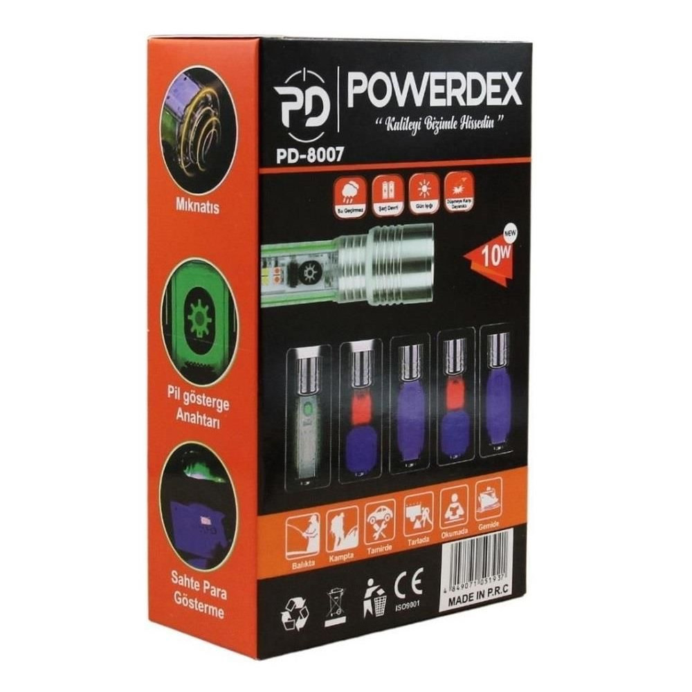 Powerdex PD-8007 Profesyonel Zoomlu Şarjlı El Feneri