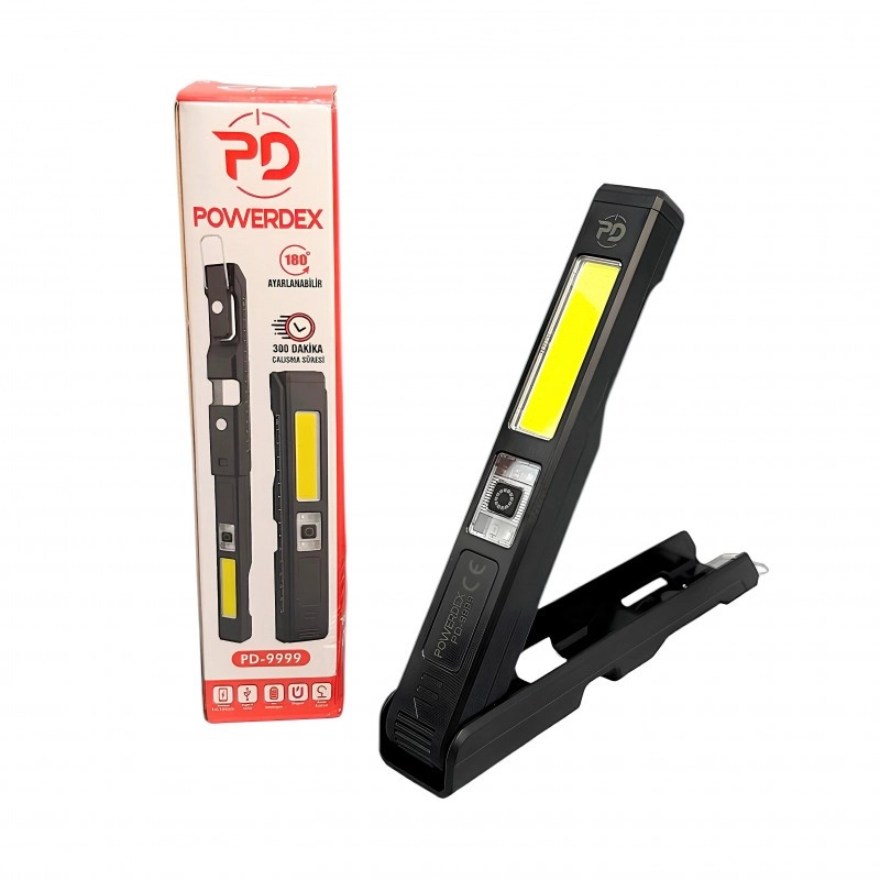 Powerdex PD-9999 Şarjlı Mıknatıslı Tamirci Feneri ve Acil Durum Aydınlatma Kiti