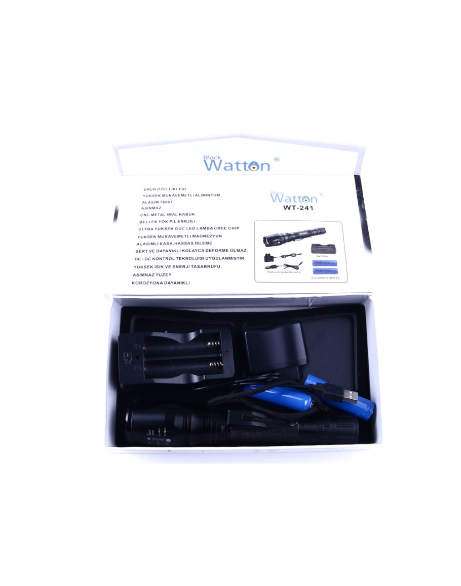 Watton WT-241 Profesyonel Şarjlı Zoomlu El Feneri