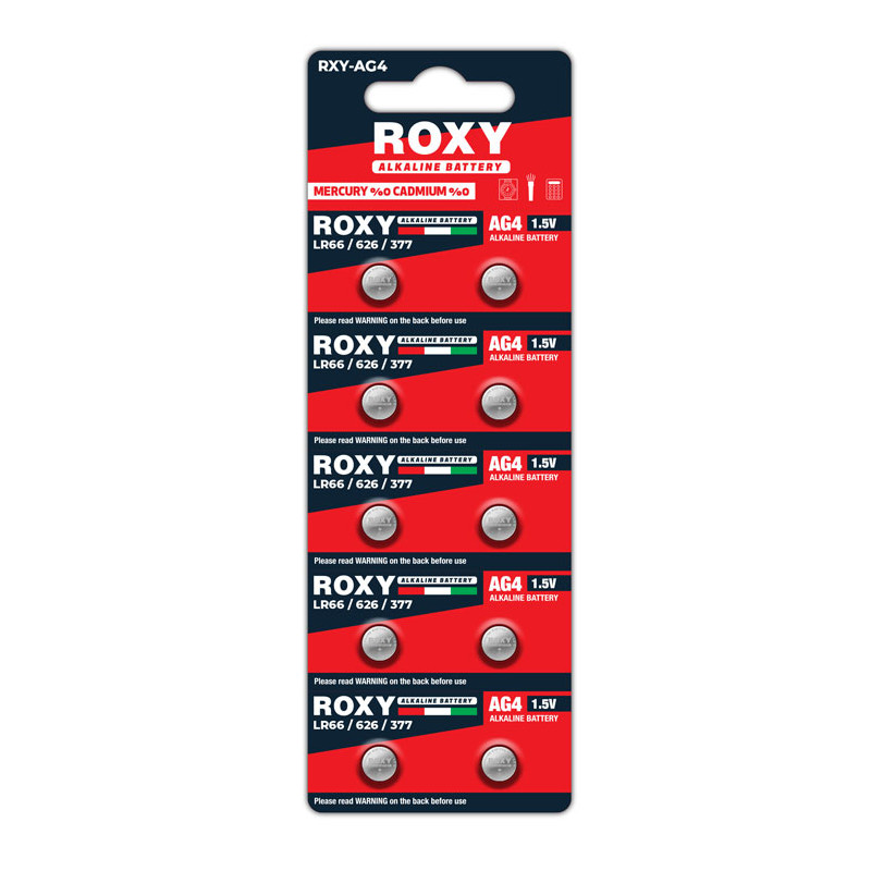 Roxy AG4 LR66 377 SR626 1.5V Alkalin Saat Pili 10 Adet