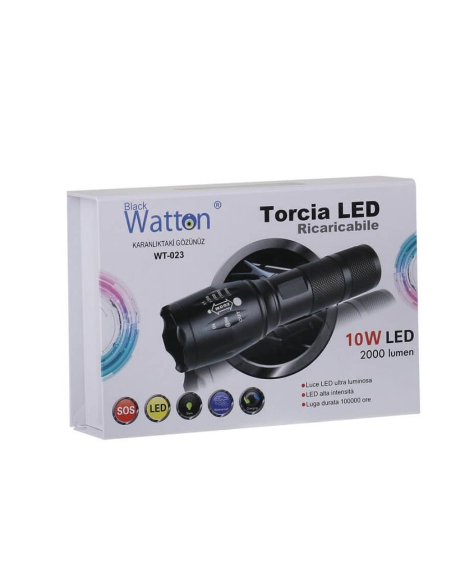 Watton WT-023 TX6 LED Güçlü Şarjlı El Feneri 500m Uzun Menzil