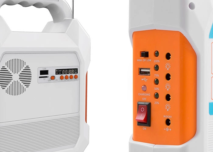 S-Link SL-8699 FM-CD Card-USB-Bluetooth Solar Panel-Led Lamba Taşınabilir Şarj Edilebilir Işıldak