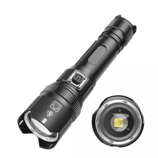 Pocketman PM1668 Yüksek Güçlü XHP50 LED USB Şarj Edilebilir Zoomlu Su Geçirmez Profesyonel El Feneri