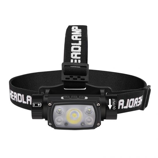 Pocketman PM200 XHP50+ 2*XPE+2* LED 180 Derece Ayarlanabilir Mıknatıslı Sensörlü Su Geçirmez Kafa Lambası