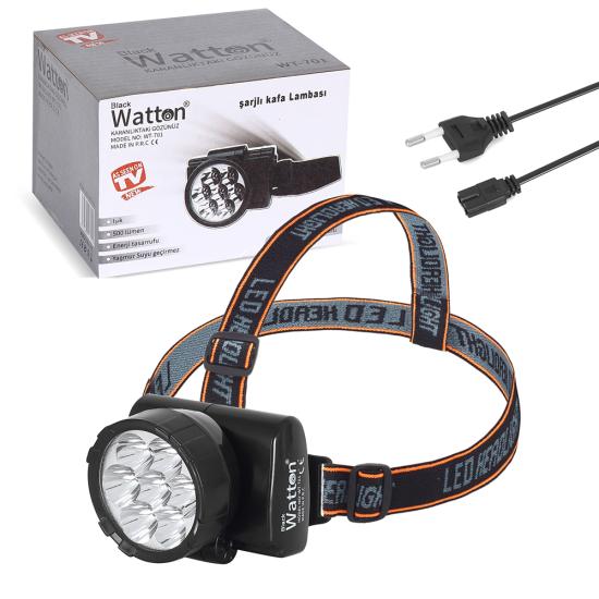 Watton WT-701 7 Ledli Şarjlı Baret Feneri