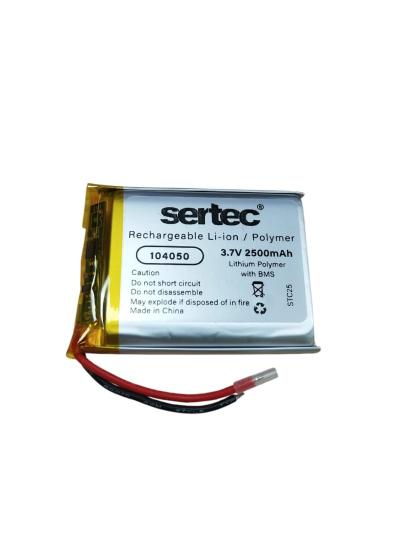 Sertec 3.7V 2500 mAh Li Po Pil Devreli 1.5A 10x40x50mm