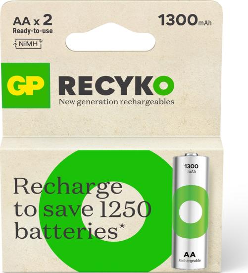 GP ReCyko 130AAHC 1300 Serisi 1300 mAh AA Ni-MH Şarj Edilebilir Kalem Pil 2’li
