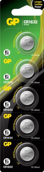 GP CR1632 3V Lityum Blister Düğme Pil 5’li