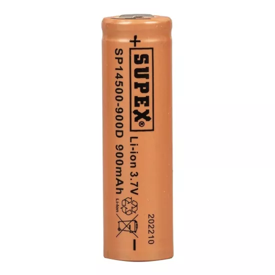 Supex SP14500-900D 3.7V 14500 Model 900mAh Li-İon Düz Kafa Pil