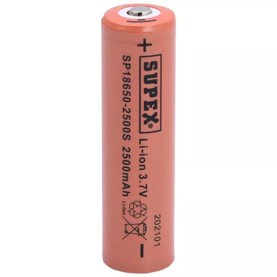 Supex SP18650-2500S 3.7V 18650 Model 2500mAh Li-İon Uçlu Pil