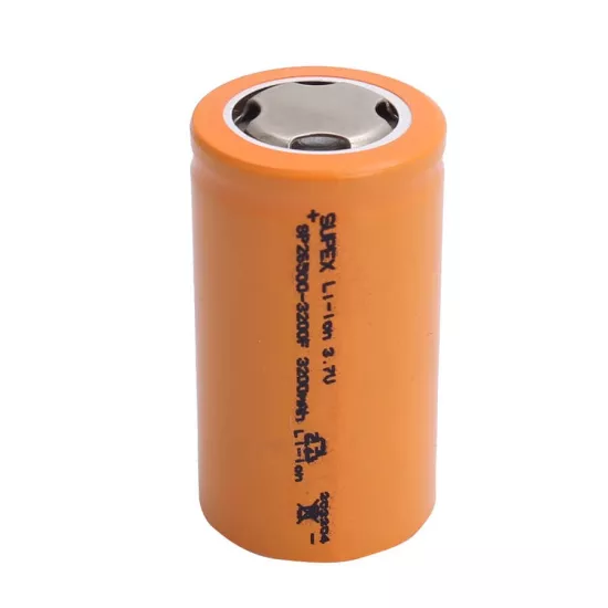 Supex SP26500-3200F 3.7V 26650 Model 3200mAh Li-İon Düz Kafa Pil