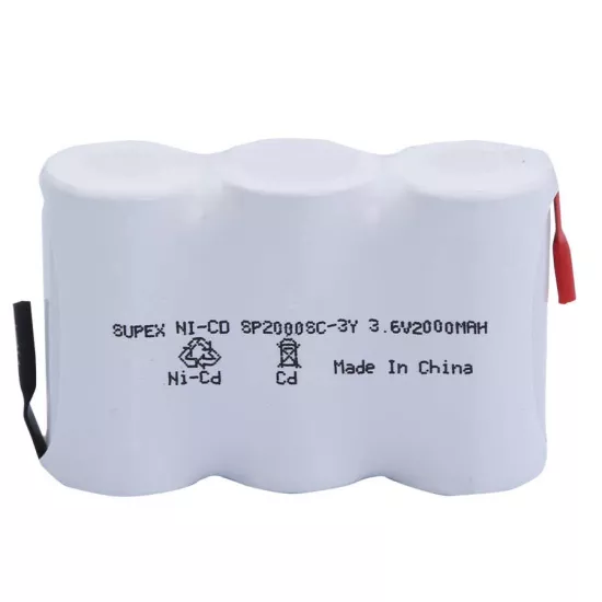 Supex 2000mAh 3.6V NiCd 3’lü Yanyana Şarjlı Süpürge Pili