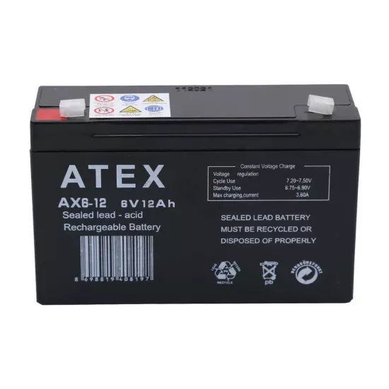 Atex AX6-12 6V 12Ah Akü