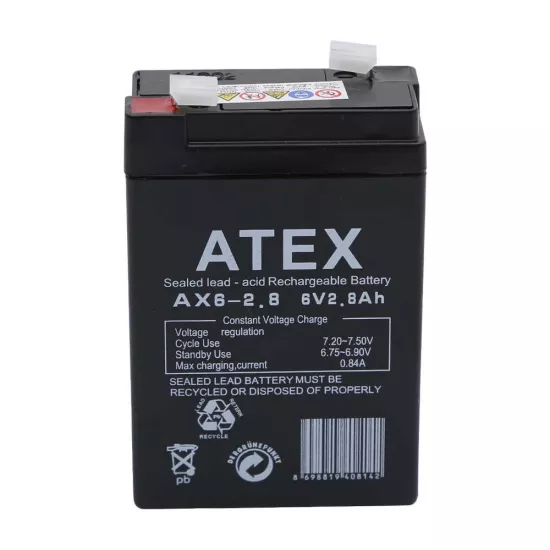 Atex AX6-2.8 6V 2.8Ah Akü