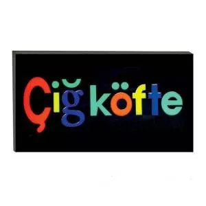 Işıklı Tak Çalıştır Hazır Tabela Çiğ Köfte